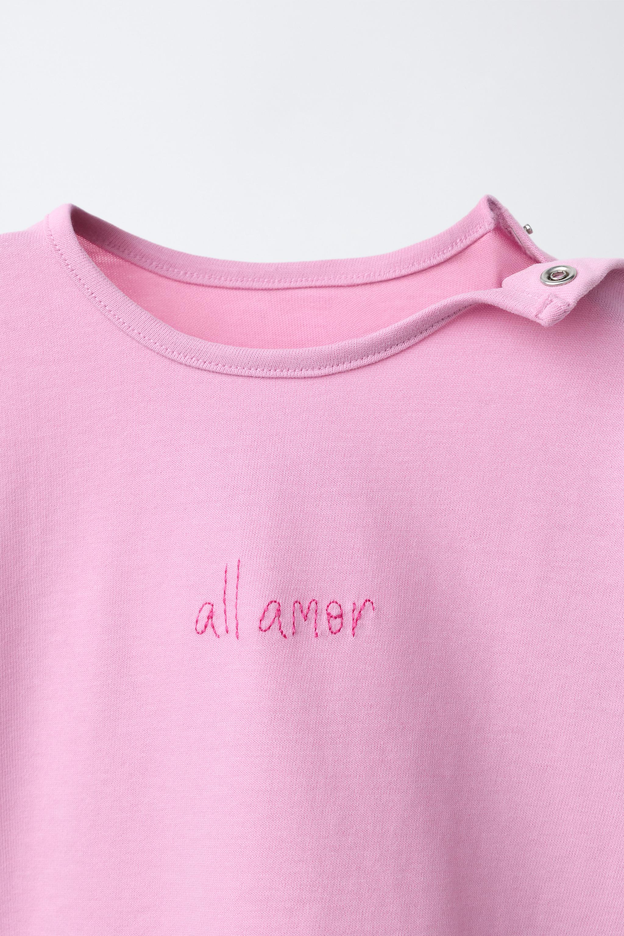 THREE-PACK OF T-SHIRTS WITH HEARTS AND EMBROIDERED TEXT